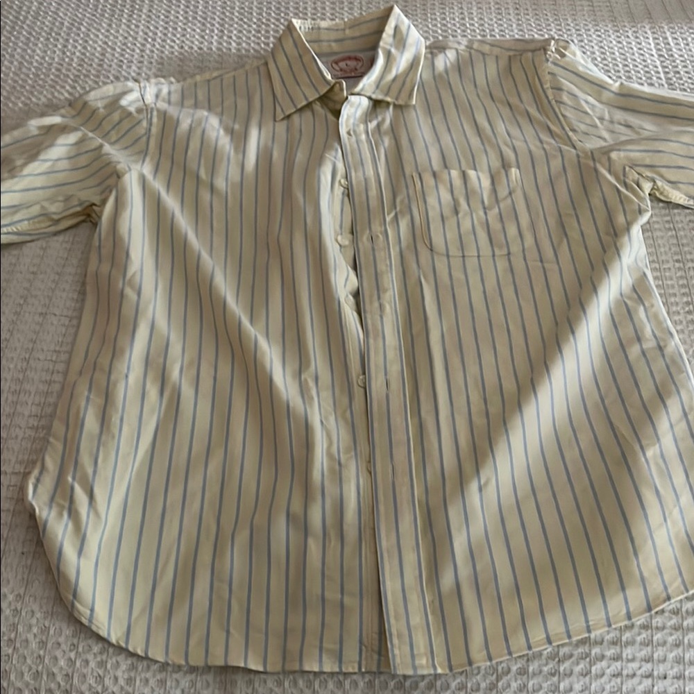 Brooks Brothers Yellow and Blue Casual Button Down Shirt